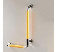 Grab Bars Handle Safety Support Hand Rails, Wall Mounted Nylon Handrails,L-Shaped Stainless Steel Bathroom Bar,Bathtub Rail Grab, Anti-Slip Grip Around Toilet for Elder