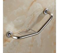 Grab Bars,Safety Hand Rail Support,Grip Shower Bar, Stainless Steel Chromed Bathroom Handrail Handle for Elderly Children(22 * 23cm (+soap Rack))
