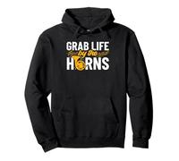 Grab life by the horns - French Horn Pullover Hoodie
