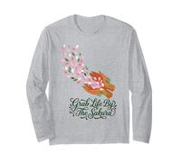Grab Life By The Sakura Hands Catching Petals Floral Long Sleeve T-Shirt