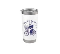 Grab Life By The Sakura Panda Bicycle Stainless Steel Insulated Tumbler