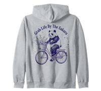 Grab Life By The Sakura Panda Bicycle Zip Hoodie