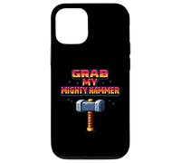 Grab My Mighty Hammer Retro 80s Arcade Pixel Joke Case for iPhone 12/12 Pro