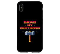 Grab My Mighty Hammer Retro 80s Arcade Pixel Joke Case for iPhone XS Max
