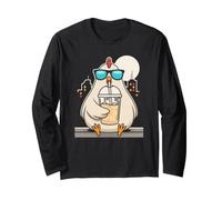 Grab Sweet iced Coffee with a Rooster in the Night City Long Sleeve T-Shirt