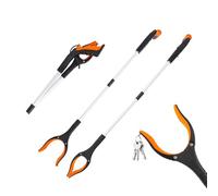 Grabber Reacher Tool, 2 Pack 32" Foldable Lightweight Trash Claw Grabbers for Elderly, 360° Rotating Head Wide Jaw Reaching Tool for Trash, Pick Up Stick