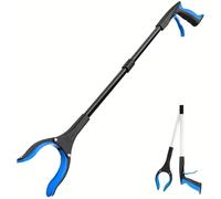 Grabber Reacher Tool - 32” Extra Long Foldable Gripper and Reaching Tool - Heavy Duty Pick Up Stick Grabbers for Seniors, Trash, Surgery Recovery Must Haves Gifts (Black Blue)