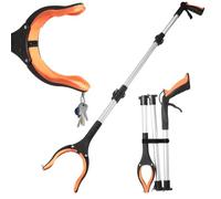 Grabber Reacher Tool 41" Litter Pickers Foldable Reaching Aids Helping Hand Stick with 360°Rotating Head and Magnetic Claw