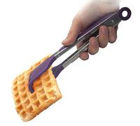 Grabber Tongs - Kitchen Discovery - 2-in-1 Spatula and Fork for Controlled Flipping of Waffles, Pancakes, Grilled Cheese, Burgers, and More