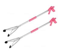 Grabber Tool 32" Suction Cup Grip Heavy Duty Aluminum -2 Pack- Lightweight Foldable Reacher Grabber Pickup Tool, Gripper Grabbers for Elderly Grab it Reaching Tool Trash Picker Grabber Pink, by Luxet