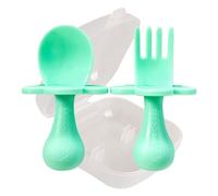 Grabease Baby Spoons Toddler Spoons Baby Silverware Toddler Utensils, BPA-Free & Phthalate-Free for Baby & Toddler, 1 Set, Mint