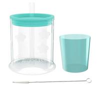 grabease Convertible Training Cups for Babies - BPA-Free Cups Support Drinking for Babies Aged 6 Months+ to Toddler - Sippy Cup with Straw, Lid, Straw-Cleaning Brush, and Extra Mini Cup, (Teal)