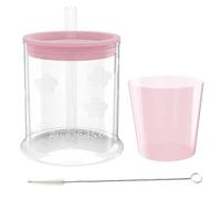 grabease Convertible Training Cups for Babies - BPA-Free Cups Support Drinking for Babies Aged 6 Months+ to Toddler - Sippy Cup with Straw, Lid, Straw-Cleaning Brush, and Extra Mini Cup, (Blush)