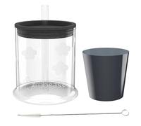 grabease Convertible Training Cups for Babies - BPA-Free Cups Support Drinking for Babies Aged 6 Months+ to Toddler - Sippy Cup with Straw, Lid, Straw-Cleaning Brush, and Extra Mini Cup, (Gray)