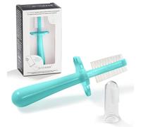 Grabease Baby Toothbrush Finger Toothbrush for Toddler Toothbrush Baby Finger Toothbrush, BPA-Free & Phthalate-Free for Baby & Toddler, 1 Pack, Teal