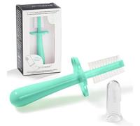 Grabease Double Sided Toothbrush Training Toothbrush First Toothbrush Infant Toddler Baby Toothbrush, BPA-Free & Phthalate-Free for Baby & Toddler, 1 Pack, Mint