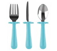 Grabease Toddler Silverware Set Forks Spoons and Knives Set Toddler Utensils Feeding Supplies, BPA and Phthalates-Free, Dishwasher Safe, Teal