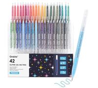Grabie 42 Colour Glitter Gel Pens, 1.0 mm Fine Tip Art Pens