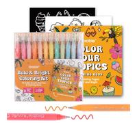 Grabie Acrylic Gel Pens Coloring Kit with Book, Pack of 12 Summer Colours