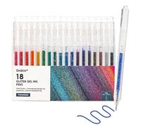 Grabie glitter gel pens 18 Colors,Metallic Vibrant Sparkle gel pens for coloring,Retractable Sparkle glitter markers,glitter pens for adults,colored gel pens for Adult Coloring Books and Drawing