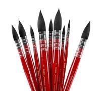 Grabie Professional Watercolour Brushes 9 Pieces Synthetic Squirrel Hair Art Supplies for Painting Great Watercolor Set for Artists, Crafters and Painting Lovers