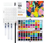 Grabie Watercolor Paint & Paint Material Set 100 Colors with Water Markers and Drawing Pencil, Ideal for Kids and Adults, Art Supplies, Perfect Kit