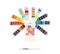 Grabie Watercolor Paint Set, 56 Colors Handheld Watercolor Paint with Water Brush Pen, Palette and Removable Sponge, Portable Watercolor Set for Artist Beginner and Professional