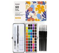 Grabie Watercolor Paint Set, Great for Painting, 50 Colors, Detail Paint Brush Included, Art Supplies, for Artists, Amateur Hobbyists and Painting Lovers