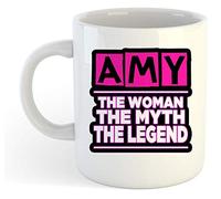 grabmybits Amy - The Woman, The Myth, The Legend Mug - Name Personalised Funky Gift
