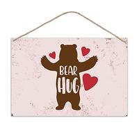 grabmybits Bear Hug Printed Sign -Valentines, Love, Home, Gift