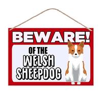 grabmybits Beware of The Welsh Sheepdog - Large Metal Plaque Sign 30x20cm Dog