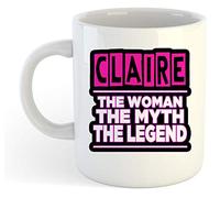 grabmybits Claire - The Woman, The Myth, The Legend Mug - Name Personalised Funky Gift