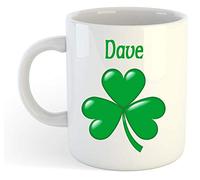 grabmybits Dave - Shamrock Personalised Name Mug - Irish St Patricks Gift