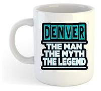 grabmybits Denver - The Man, The Myth, The Legend Mug - Name Personalised Funky Gift