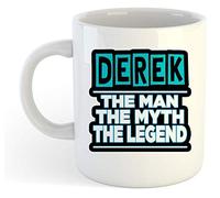 grabmybits Derek - The Man, The Myth, The Legend Mug - Name Personalised Funky Gift