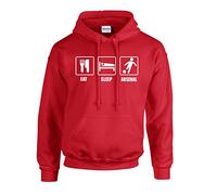 grabmybits - Eat Sleep Arsenal Hoodie - Unisex Hooded Top Red/White
