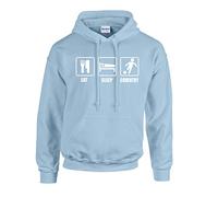 grabmybits - Eat Sleep Coventry Hoodie - Unisex Hooded Top City Sky/White