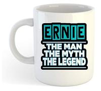grabmybits Ernie - The Man, The Myth, The Legend Mug - Name Personalised Funky Gift