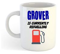 grabmybits Grover is Currently Refuelling Mug - Funny, Gift, Name, Personalised