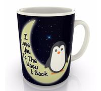 grabmybits I Love You to The Moon and Back Penguin Mug