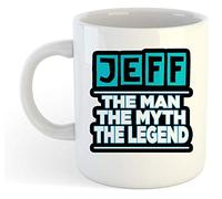 grabmybits Jeff - The Man, The Myth, The Legend Mug - Name Personalised Funky Gift