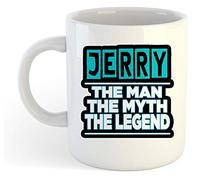grabmybits Jerry - The Man, The Myth, The Legend Mug - Name Personalised Funky Gift