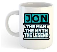 grabmybits Jon - The Man, The Myth, The Legend Mug - Name Personalised Funky Gift
