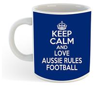 grabmybits Keep Calm and Love Aussie Rules Football Mug - Blue