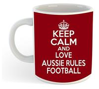 grabmybits Keep Calm and Love Aussie Rules Football Mug - Maroon