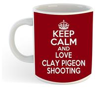 grabmybits Keep Calm and Love Clay Pigeon Shooting Mug - Maroon