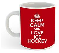 grabmybits Keep Calm and Love Ice Hockey Mug - Red