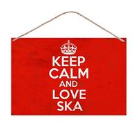 grabmybits Keep Calm And Love Ska - Vintage Look Metal Large Plaque Sign 30x20cm