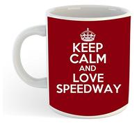 grabmybits Keep Calm and Love Speedway Mug - Maroon