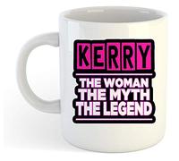 grabmybits Kerry - The Woman, The Myth, The Legend Mug - Name Personalised Funky Gift